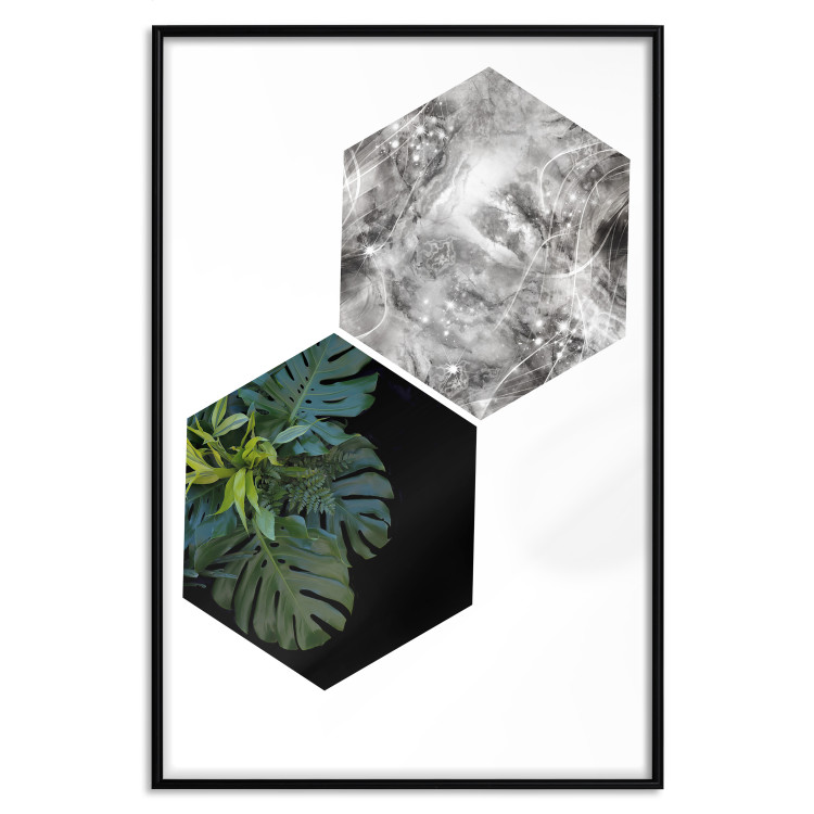 Poster Flowers with Marble - geometric abstraction with a botanical motif 114312 additionalImage 24