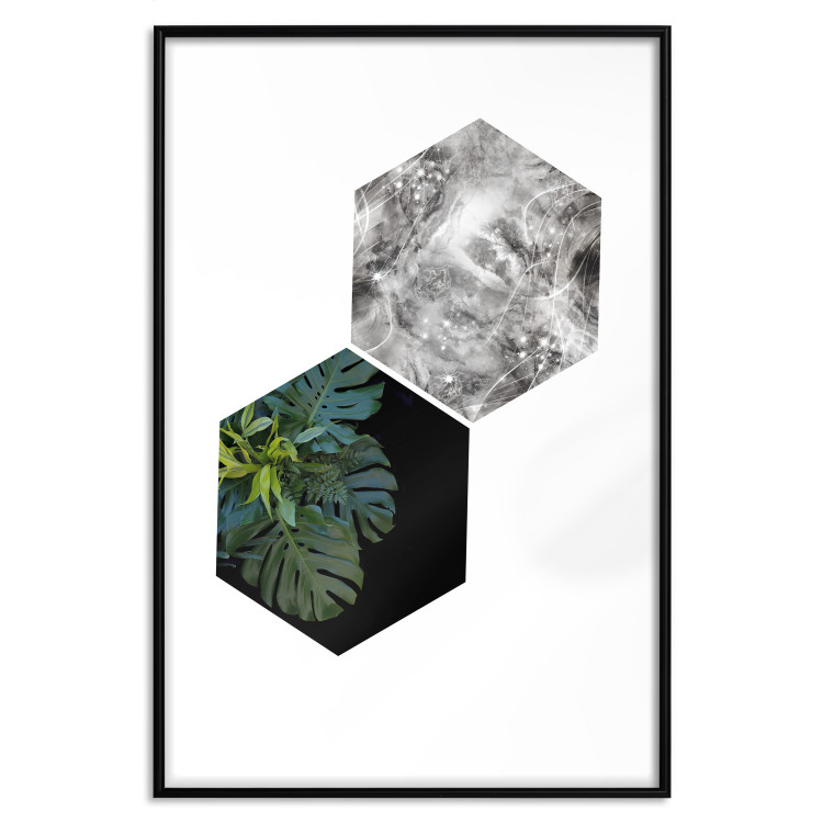 Poster Flowers with Marble - geometric abstraction with a botanical motif 114312 additionalImage 15