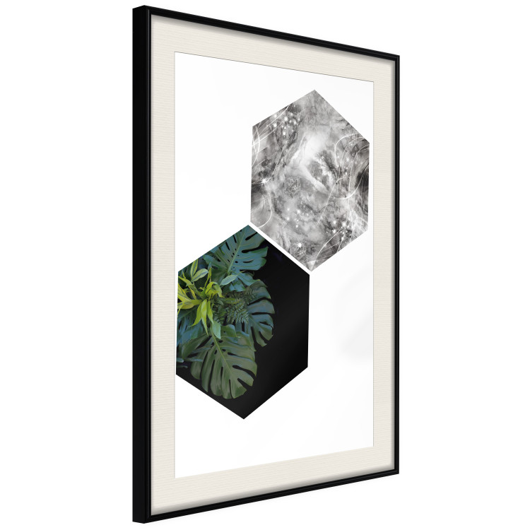 Poster Flowers with Marble - geometric abstraction with a botanical motif 114312 additionalImage 3