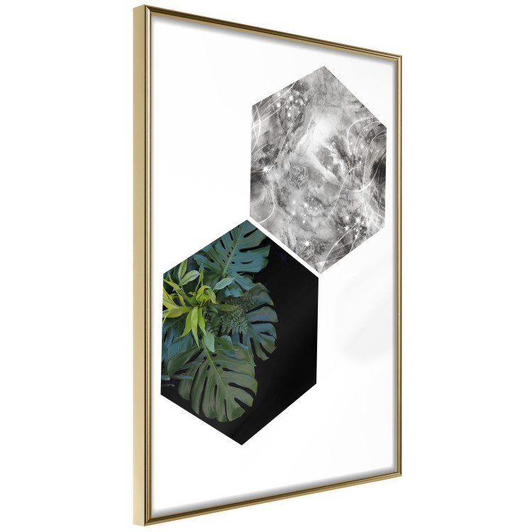 Poster Flowers with Marble - geometric abstraction with a botanical motif 114312 additionalImage 12