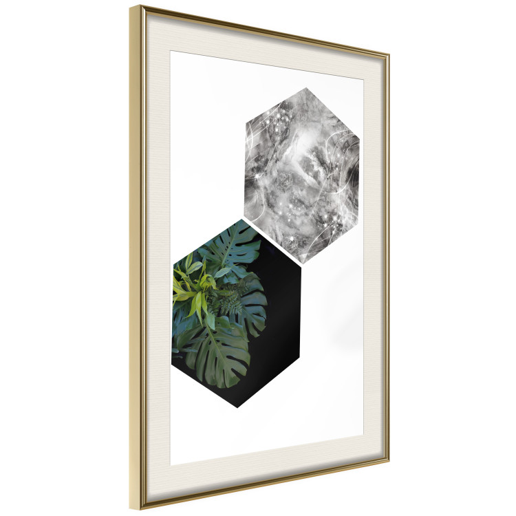 Poster Flowers with Marble - geometric abstraction with a botanical motif 114312 additionalImage 2