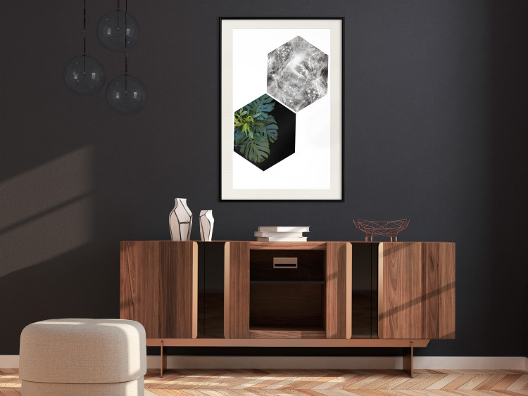 Poster Flowers with Marble - geometric abstraction with a botanical motif 114312 additionalImage 22