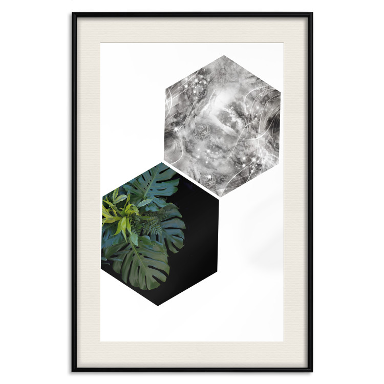 Poster Flowers with Marble - geometric abstraction with a botanical motif 114312 additionalImage 18