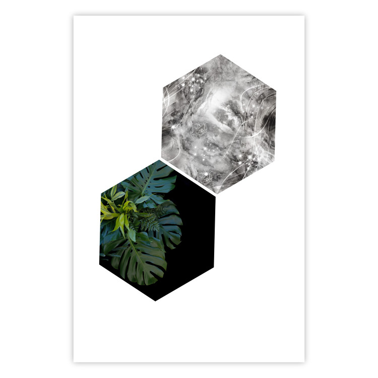 Poster Flowers with Marble - geometric abstraction with a botanical motif 114312 additionalImage 19