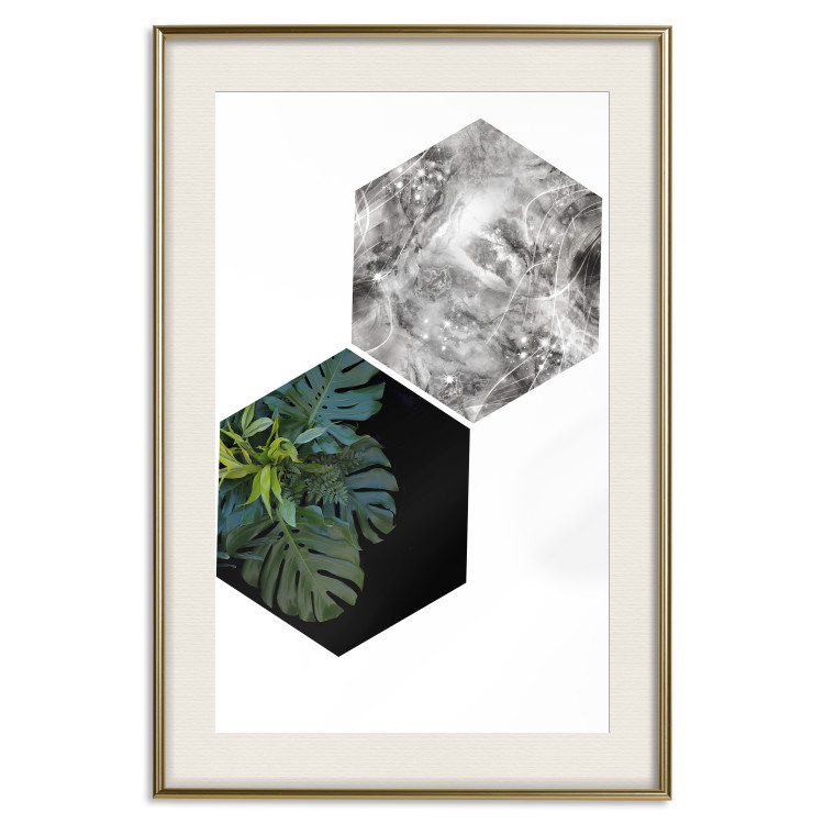 Poster Flowers with Marble - geometric abstraction with a botanical motif 114312 additionalImage 19