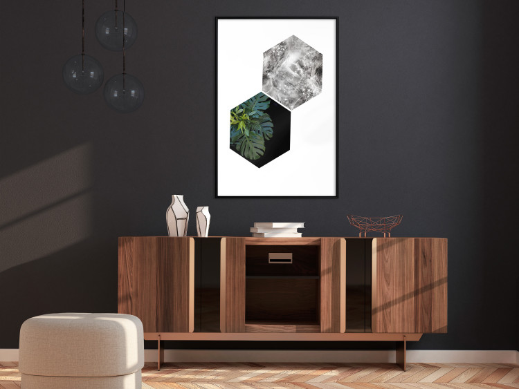 Poster Flowers with Marble - geometric abstraction with a botanical motif 114312 additionalImage 4