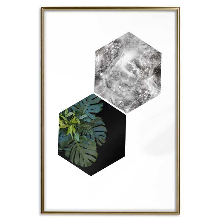 Poster Flowers with Marble - geometric abstraction with a botanical motif 114312 additionalImage 16
