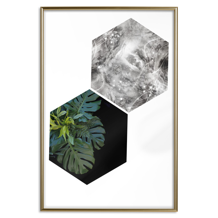 Poster Flowers with Marble - geometric abstraction with a botanical motif 114312 additionalImage 20
