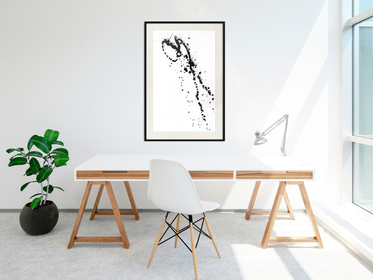 Wall Poster Black splatter - black and white minimalist composition with splashes 115112 additionalImage 22