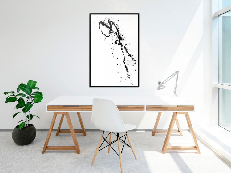 Wall Poster Black splatter - black and white minimalist composition with splashes 115112 additionalImage 12