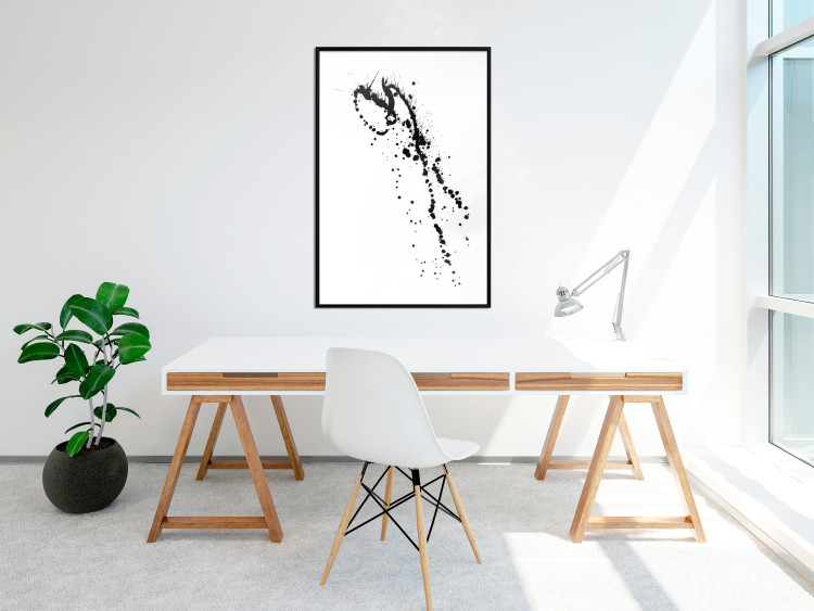 Wall Poster Black splatter - black and white minimalist composition with splashes 115112 additionalImage 12