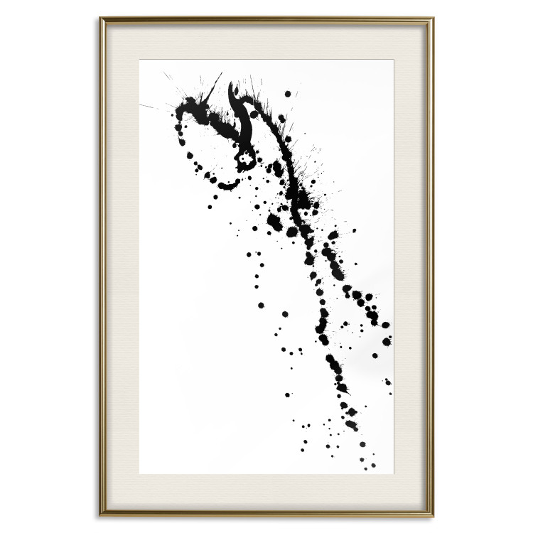 Wall Poster Black splatter - black and white minimalist composition with splashes 115112 additionalImage 19