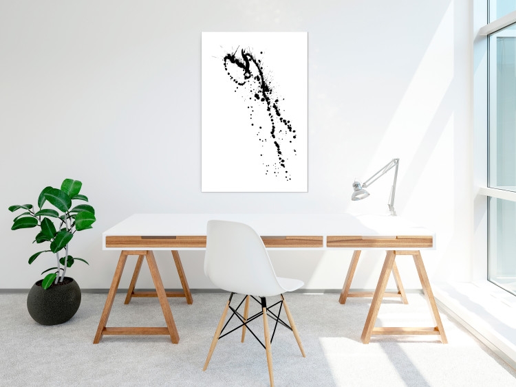 Wall Poster Black splatter - black and white minimalist composition with splashes 115112 additionalImage 13