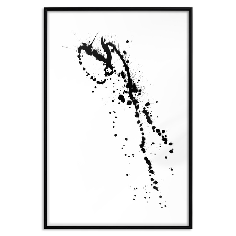 Wall Poster Black splatter - black and white minimalist composition with splashes 115112 additionalImage 17