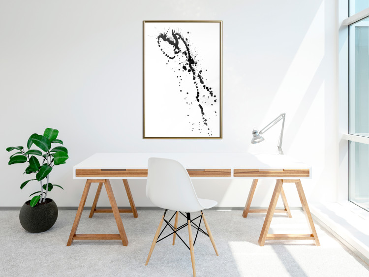 Wall Poster Black splatter - black and white minimalist composition with splashes 115112 additionalImage 9