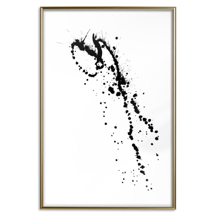 Wall Poster Black splatter - black and white minimalist composition with splashes 115112 additionalImage 16