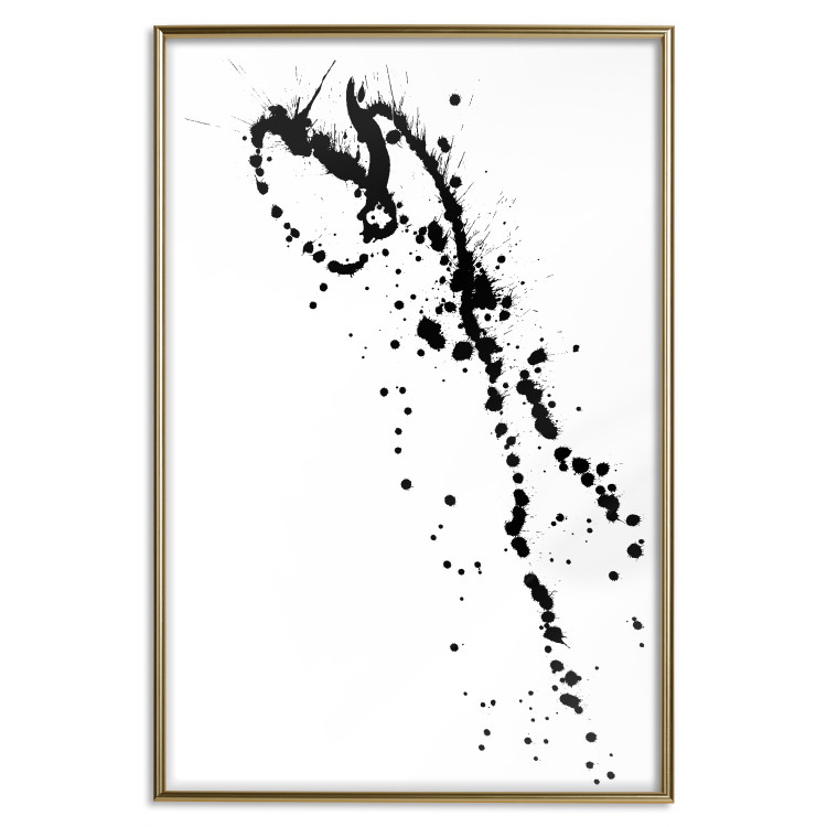 Wall Poster Black splatter - black and white minimalist composition with splashes 115112 additionalImage 16