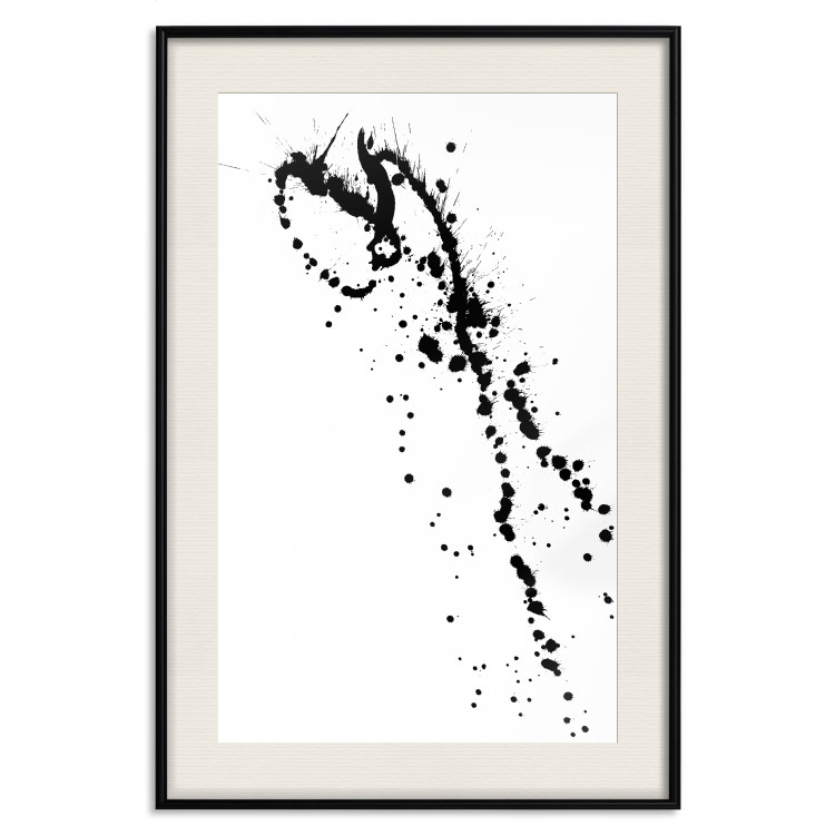 Wall Poster Black splatter - black and white minimalist composition with splashes 115112 additionalImage 18
