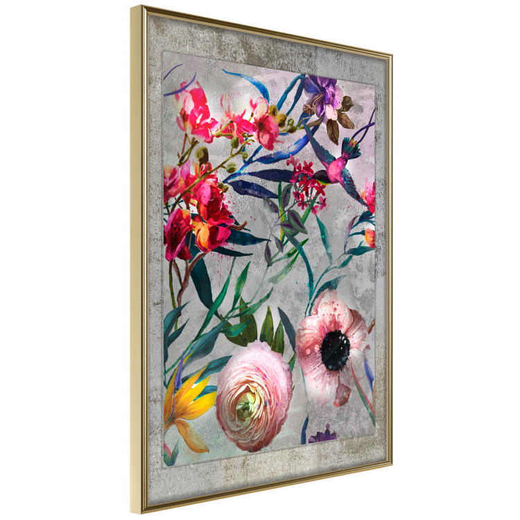 Wall Poster Rustic Flowers - colorful retro composition with a floral motif 116312 additionalImage 12