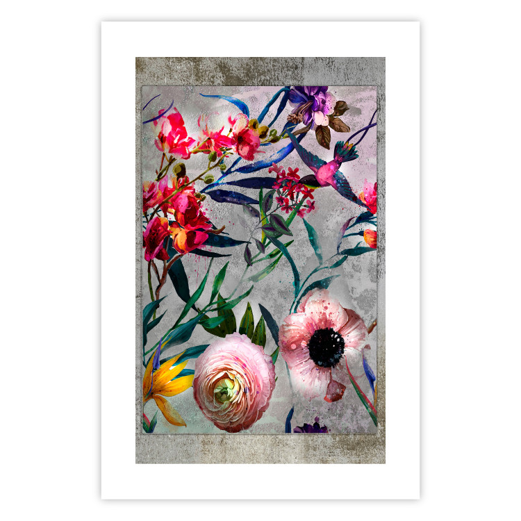 Wall Poster Rustic Flowers - colorful retro composition with a floral motif 116312 additionalImage 25