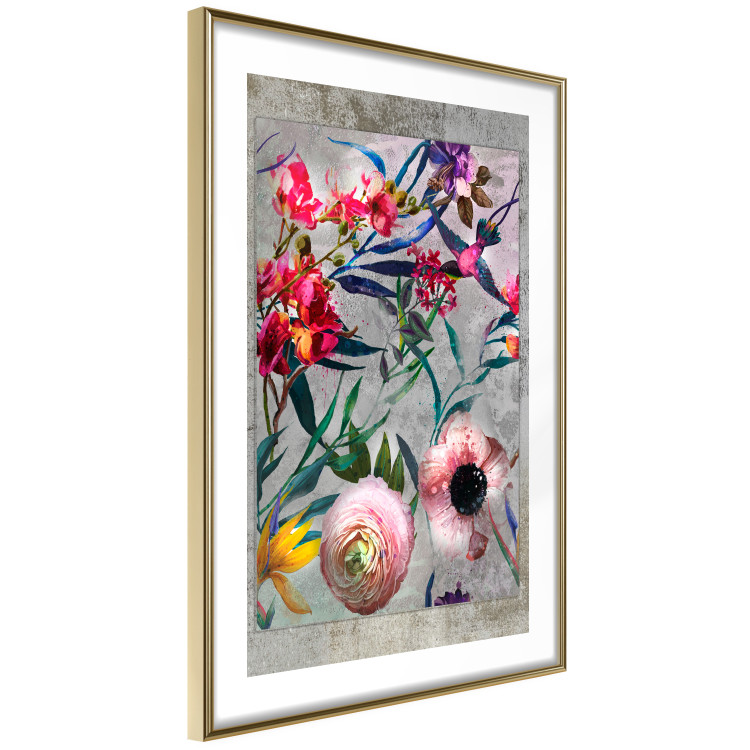 Wall Poster Rustic Flowers - colorful retro composition with a floral motif 116312 additionalImage 8