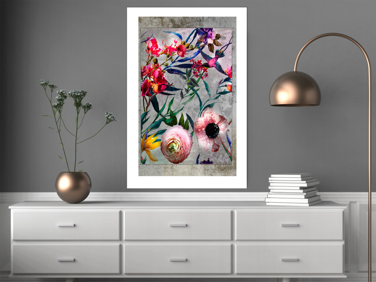 Wall Poster Rustic Flowers - colorful retro composition with a floral motif 116312 additionalImage 4