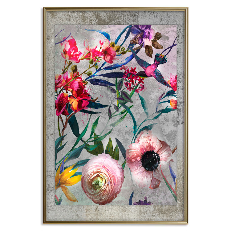 Wall Poster Rustic Flowers - colorful retro composition with a floral motif 116312 additionalImage 20