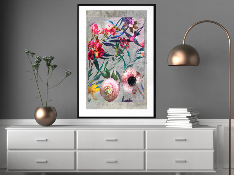 Wall Poster Rustic Flowers - colorful retro composition with a floral motif 116312 additionalImage 6