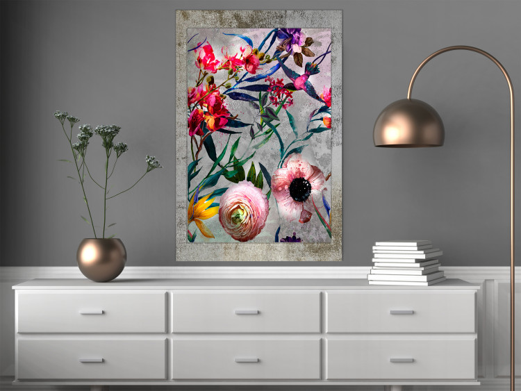 Wall Poster Rustic Flowers - colorful retro composition with a floral motif 116312 additionalImage 23