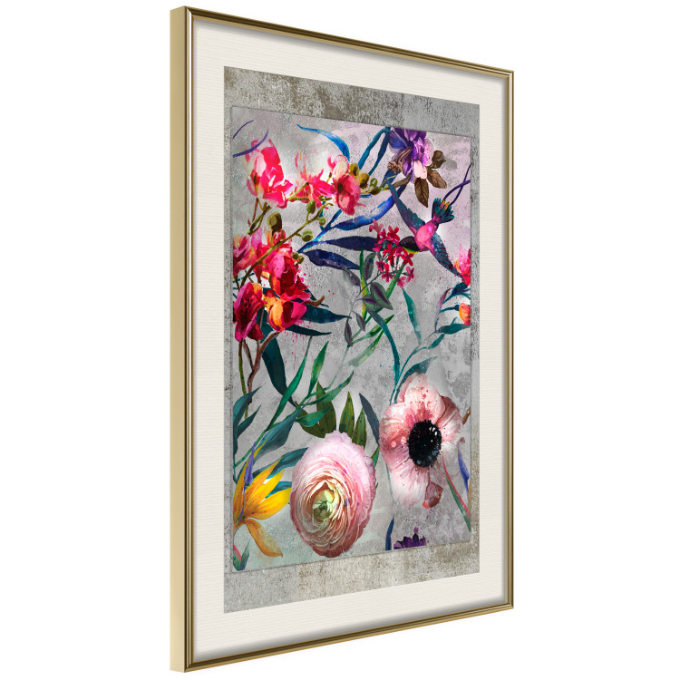 Wall Poster Rustic Flowers - colorful retro composition with a floral motif 116312 additionalImage 2
