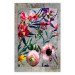 Wall Poster Rustic Flowers - colorful retro composition with a floral motif 116312