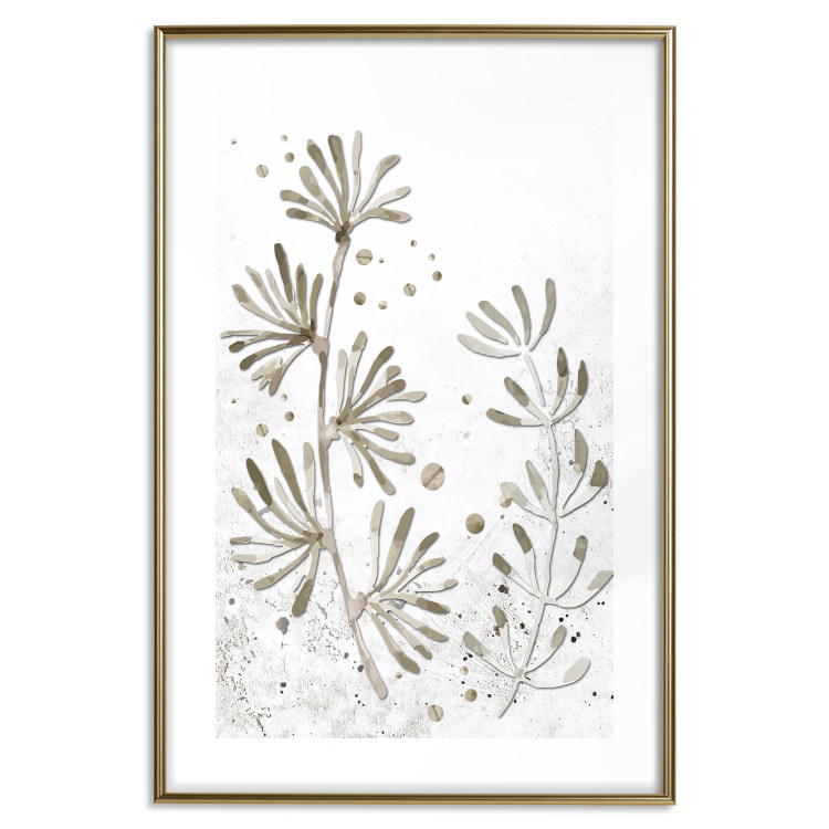 Wall Poster Curved Branches - delicate leaves on a background with muted colors 116412 additionalImage 14