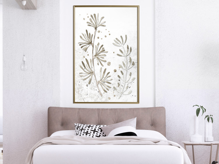 Wall Poster Curved Branches - delicate leaves on a background with muted colors 116412 additionalImage 5