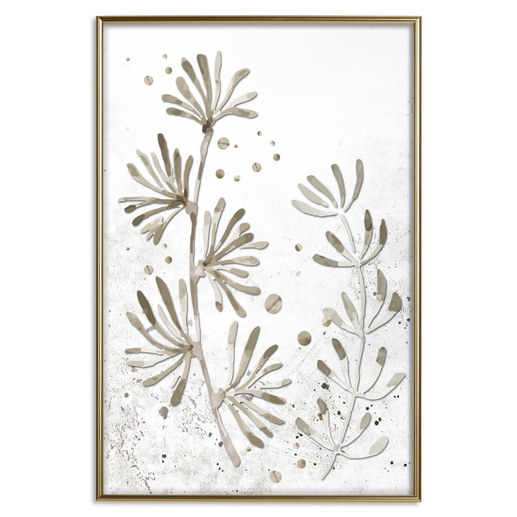 Wall Poster Curved Branches - delicate leaves on a background with muted colors 116412 additionalImage 16
