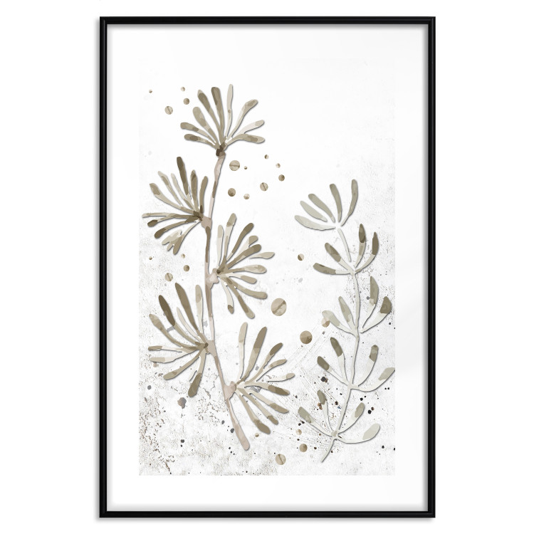 Wall Poster Curved Branches - delicate leaves on a background with muted colors 116412 additionalImage 15