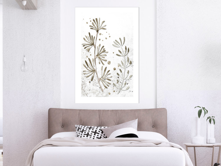 Wall Poster Curved Branches - delicate leaves on a background with muted colors 116412 additionalImage 2