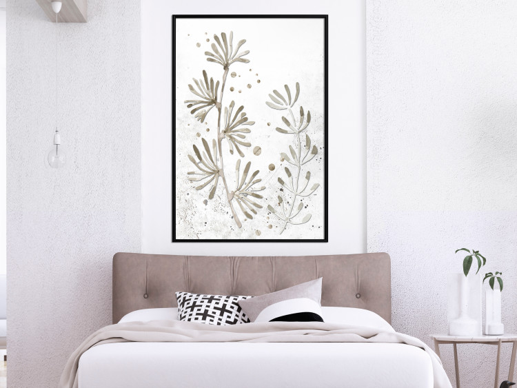 Wall Poster Curved Branches - delicate leaves on a background with muted colors 116412 additionalImage 3