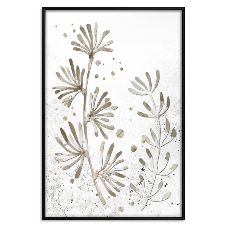 Wall Poster Curved Branches - delicate leaves on a background with muted colors 116412 additionalImage 18