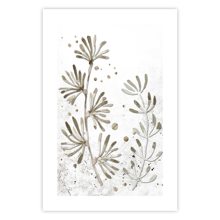 Wall Poster Curved Branches - delicate leaves on a background with muted colors 116412 additionalImage 19