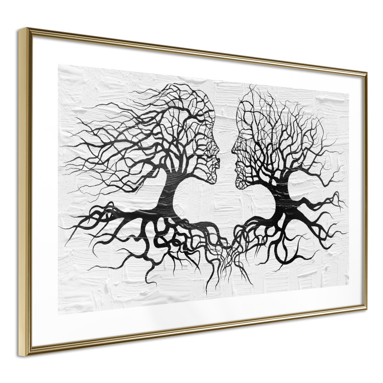 Wall Poster Kiss of the Wind - black and white romantic abstraction with trees 117012 additionalImage 6