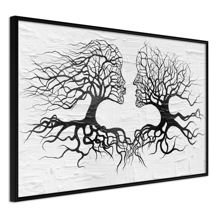 Wall Poster Kiss of the Wind - black and white romantic abstraction with trees 117012 additionalImage 12