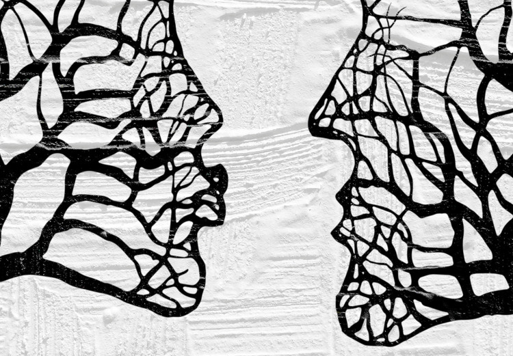 Wall Poster Kiss of the Wind - black and white romantic abstraction with trees 117012 additionalImage 9
