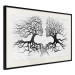 Wall Poster Kiss of the Wind - black and white romantic abstraction with trees 117012 additionalThumb 3