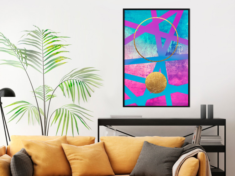 Poster Obstacle Course - colorful geometric abstraction with golden accents 117912 additionalImage 5