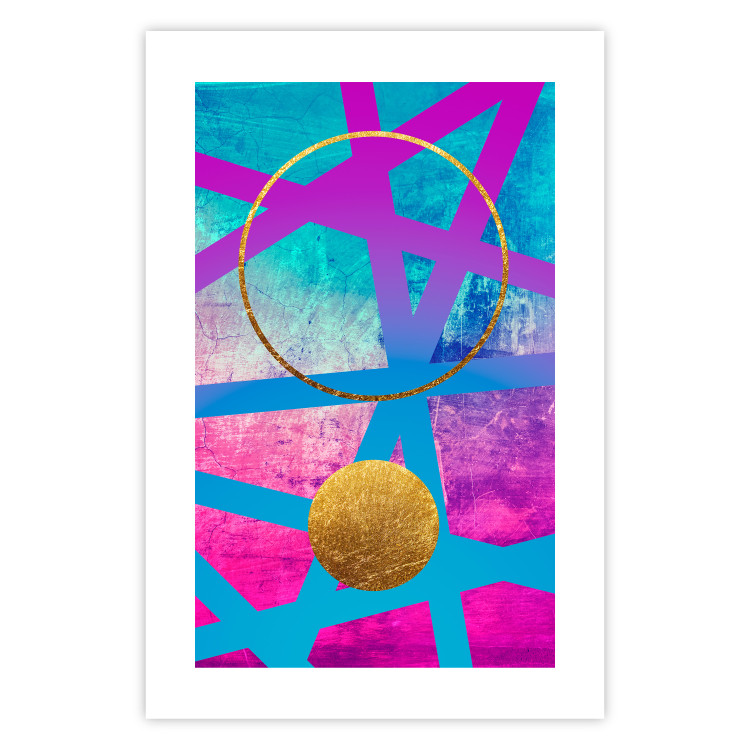 Poster Obstacle Course - colorful geometric abstraction with golden accents 117912 additionalImage 19