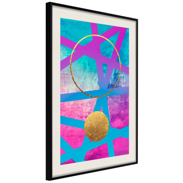 Poster Obstacle Course - colorful geometric abstraction with golden accents 117912 additionalImage 3