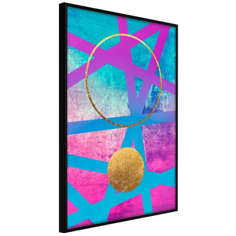 Poster Obstacle Course - colorful geometric abstraction with golden accents 117912 additionalImage 10