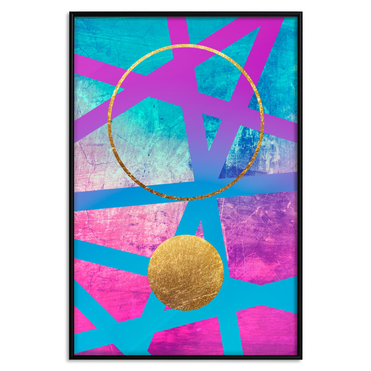 Poster Obstacle Course - colorful geometric abstraction with golden accents 117912 additionalImage 18