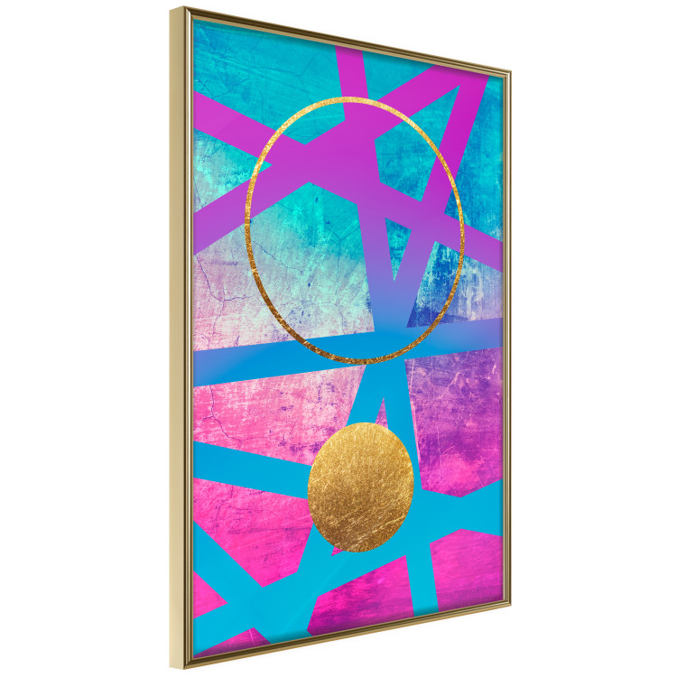 Poster Obstacle Course - colorful geometric abstraction with golden accents 117912 additionalImage 14