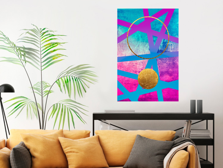 Poster Obstacle Course - colorful geometric abstraction with golden accents 117912 additionalImage 23